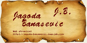 Jagoda Banašević vizit kartica